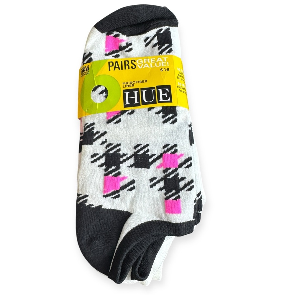 HUE Womens Microfiber Sneaker Liner No Show Socks 6 Pair Variety Pack One Size
